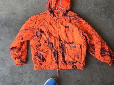 Blaze Orange Camo Hunting Suit - Hooded Jacket and Insulated Pants Set