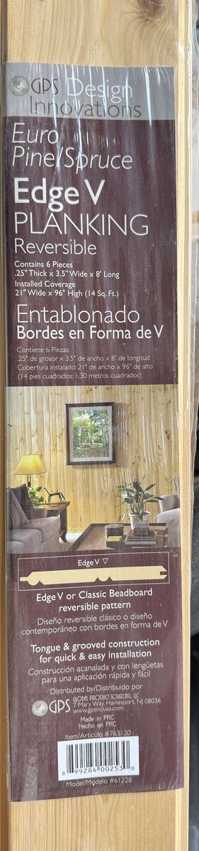 16 Square Feet of Reversable Pine Planking w/ Tongue & Groove Edges