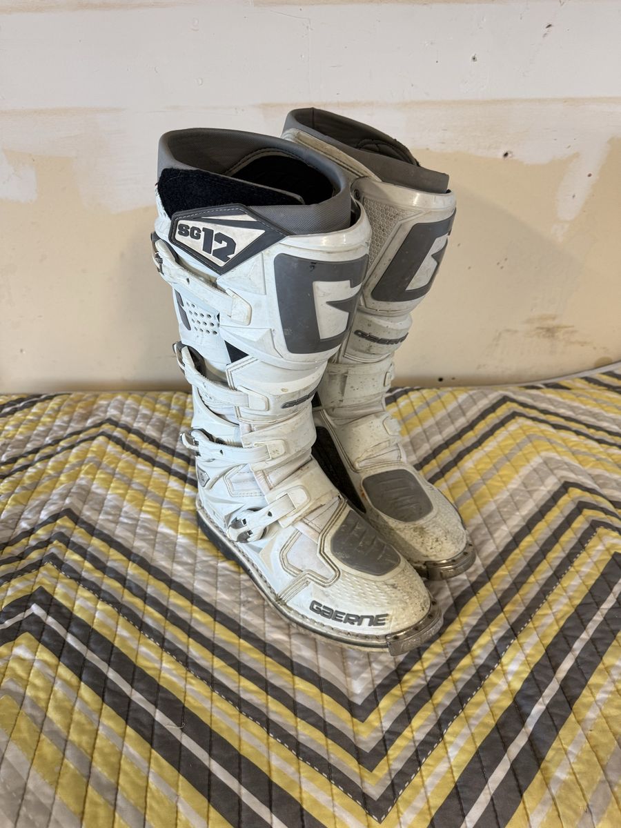 Gaerne SG-12 Motocross Boots White Grey