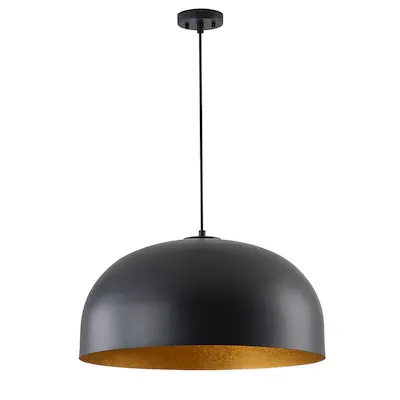 Aiwen 1-Light Large Black Dome Hanging Pendant Light.