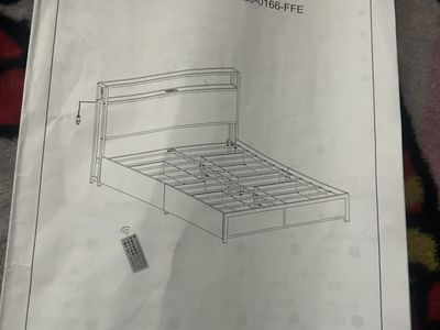 Full Size Bed Frame With Outlets, Etc.