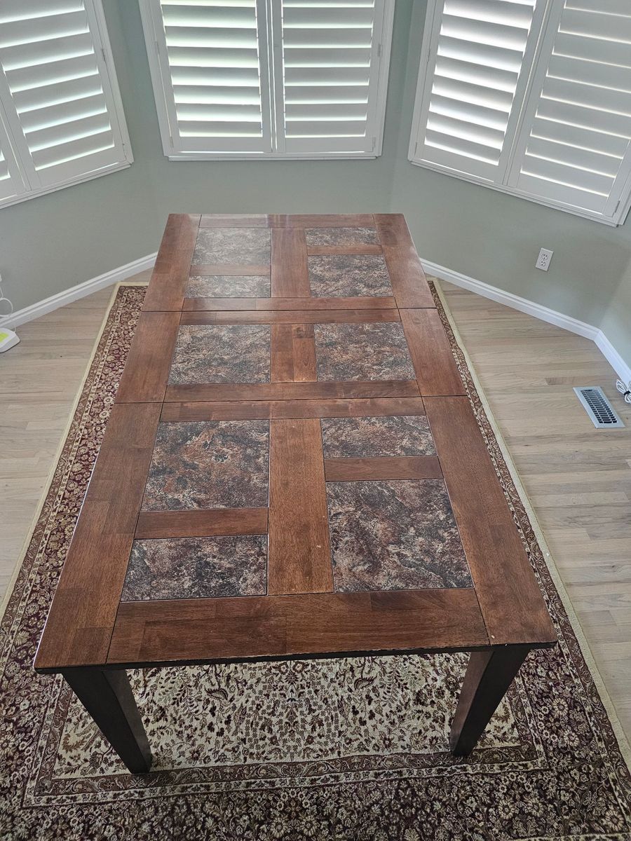 Wood / tile dinning room table