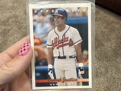 David Justice Upper Deck Atlanta Braves Baseball Trading Card