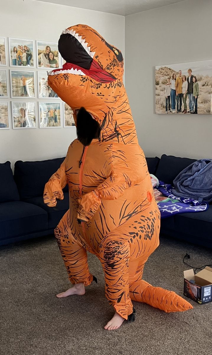 Inflatable T Rex costume for kids