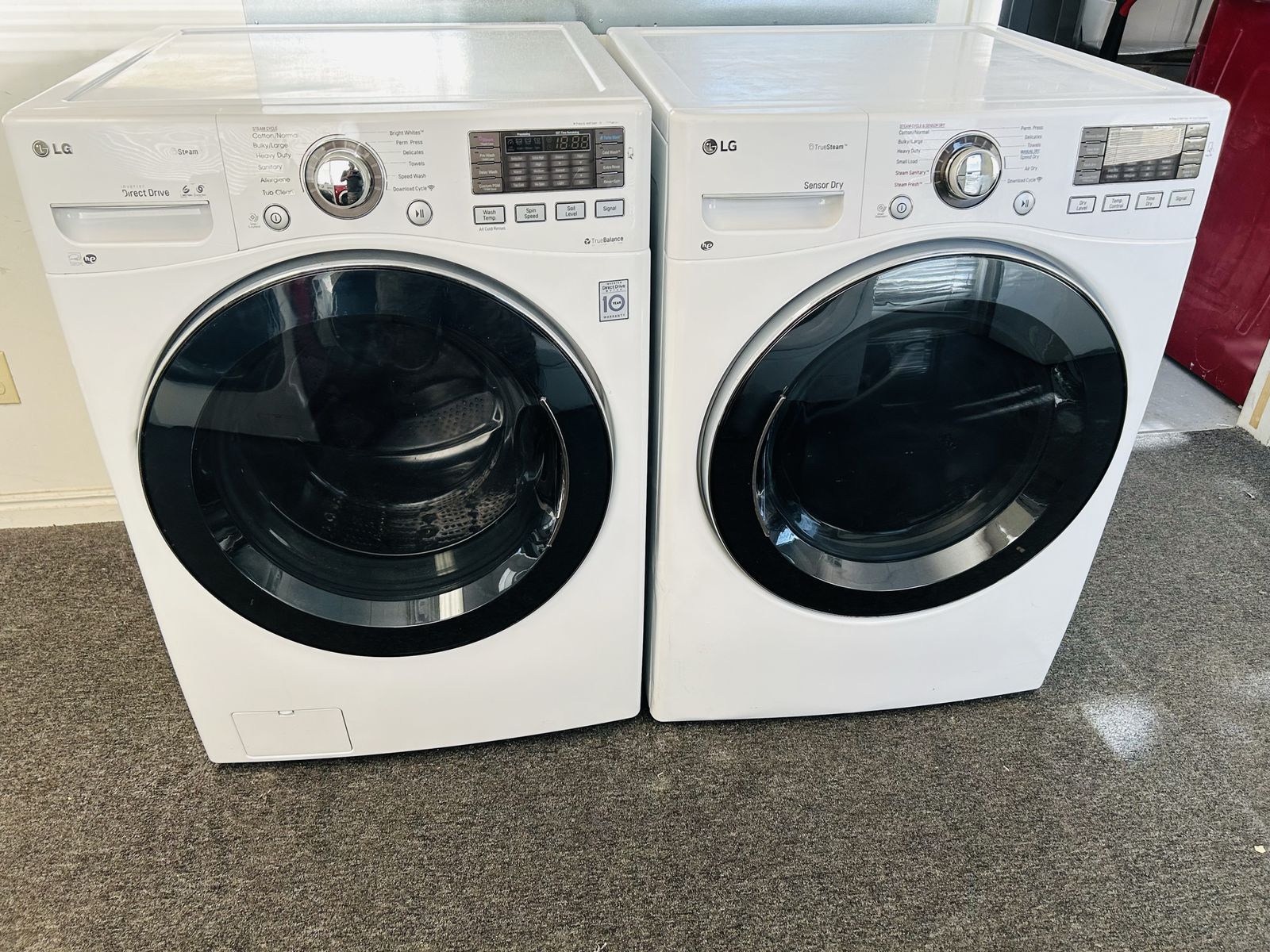 Lg washer and dryer set with steam option 