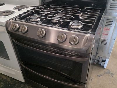 Lg black stainless double oven gas range