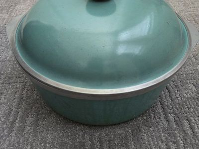 Vintage Club Aluminum Turquoise Dutch Oven Cookware Pot with Lid