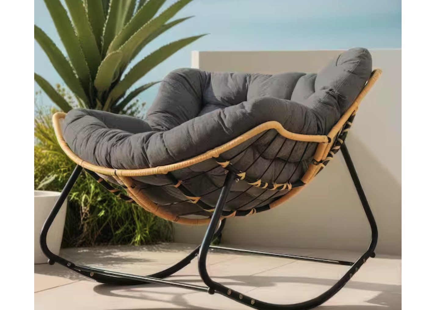New in box, Rocking Chair: 30degree(s) Gentle Rocking Papasan Chair 400-pound Weight Capacity