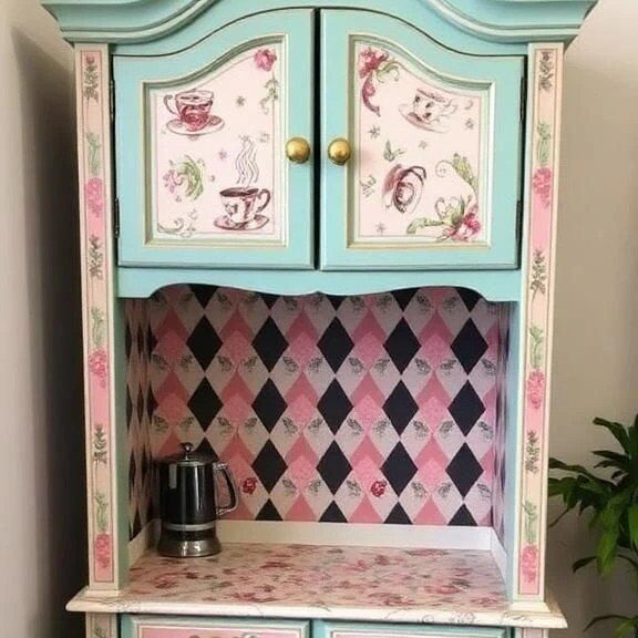 Custom Order Option:Upcycled Armoire Coffee Nook