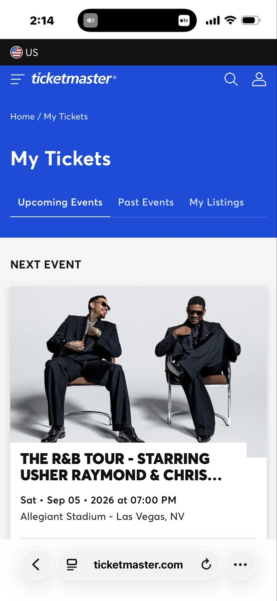 The R&B Tour Starring Usher Raymond & Chris Brown Tickets - Sep 5 2026