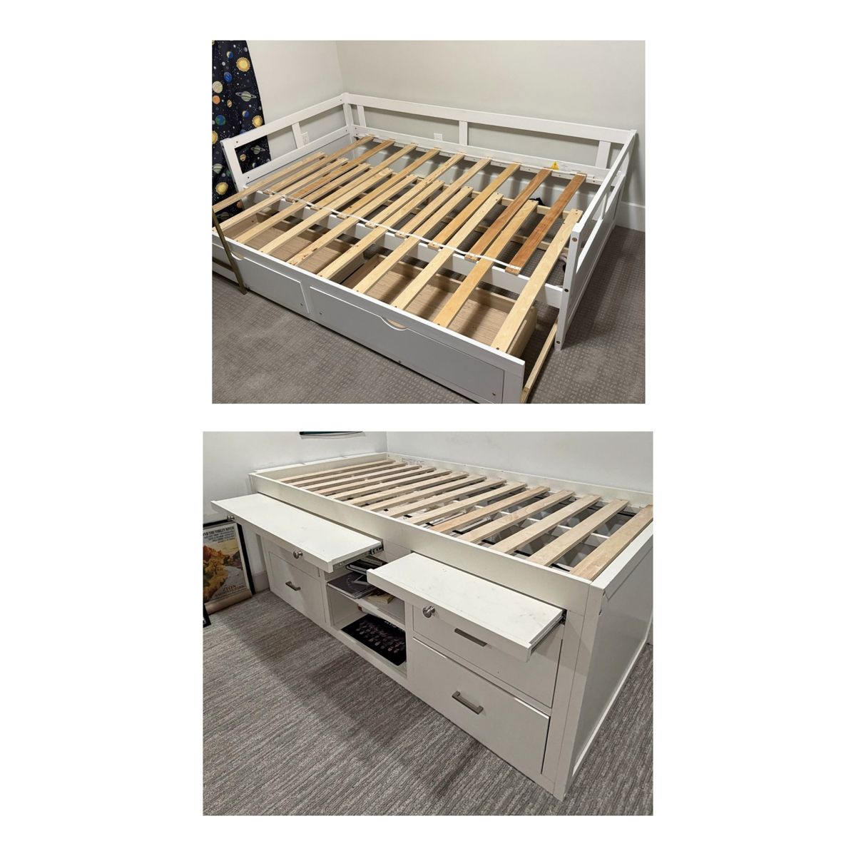 Twin size trundle bed and twin size captains bed  $250 each. Read description