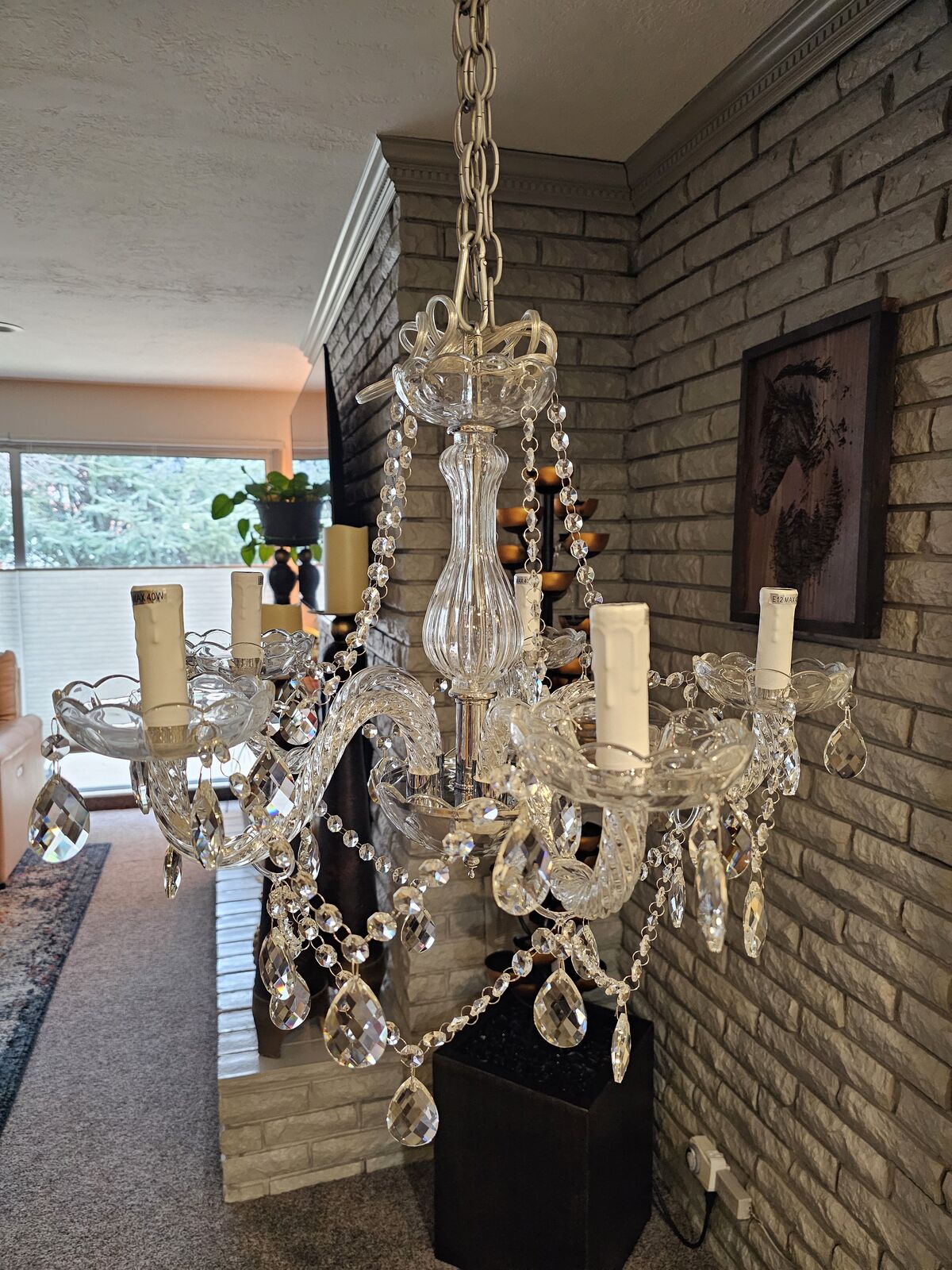 NEW 5 LIGHT CRYSTAL CHANDELIER