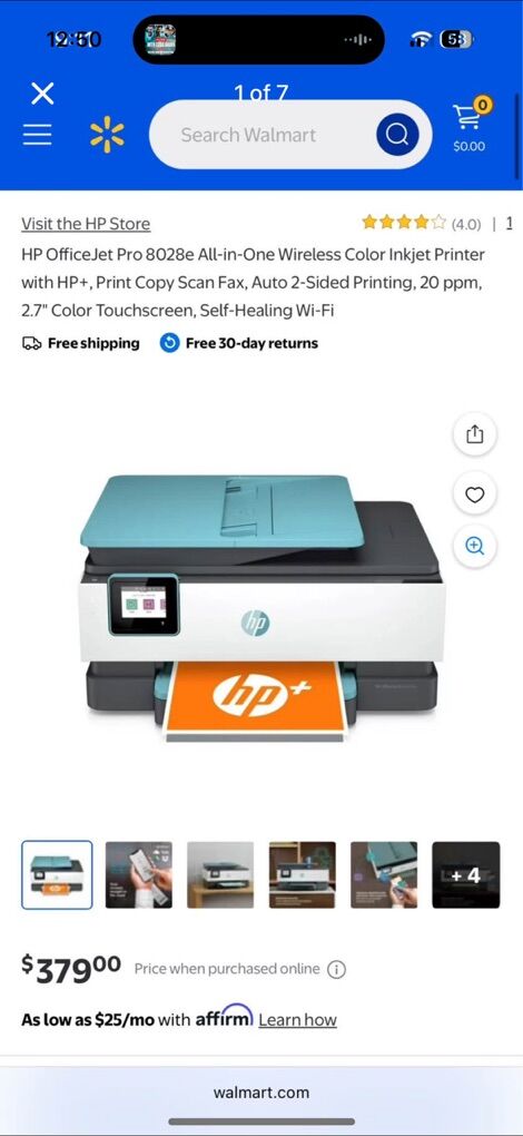 Hp All In One Color Inkjet Printer Copy/Scan/Fax