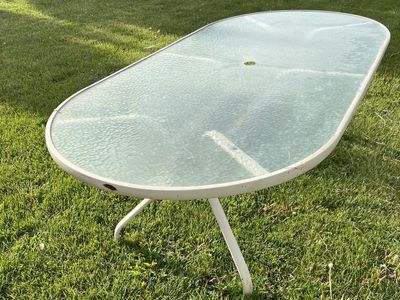 7ft patio glass table