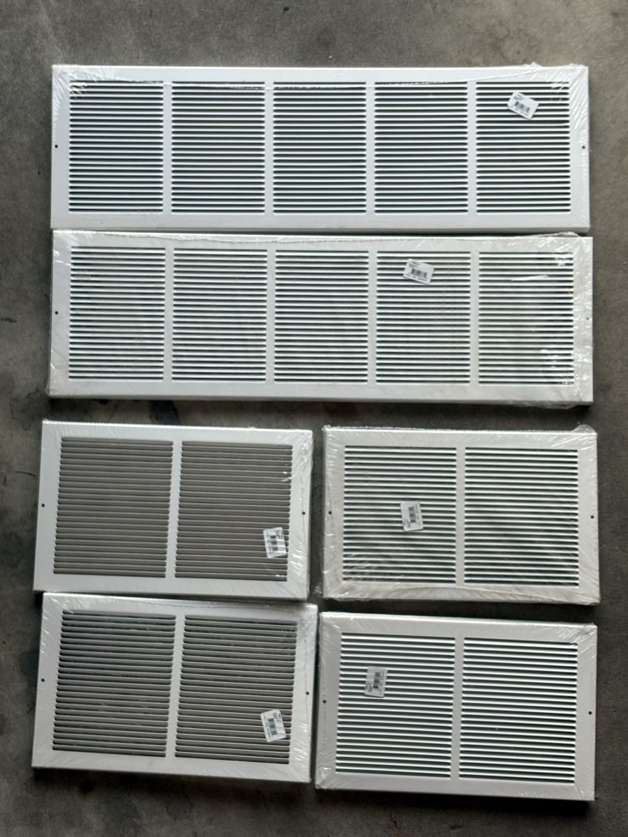 White Baseboard Return Air Grille