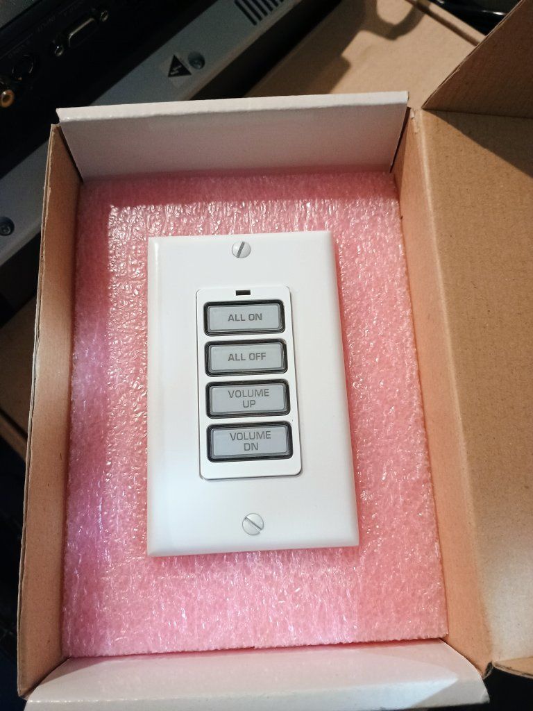 RTI RK1-4 In-Wall Universal Controller - White - ALL ON/OFF, Volume Up/On