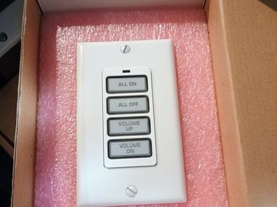 RTI RK1-4 In-Wall Universal Controller - White - ALL ON/OFF, Volume Up/On