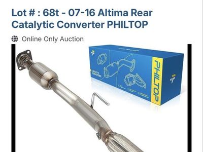 PHILTOP 07-16 Altima Rear Catalytic Converter for 2.5L Sedan - NEW, High Flow, Stainless Steel