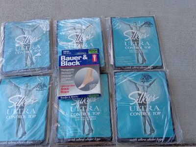 Silkies Ultra Control Top Sheer Legs Pantyhose & Ankle Brace