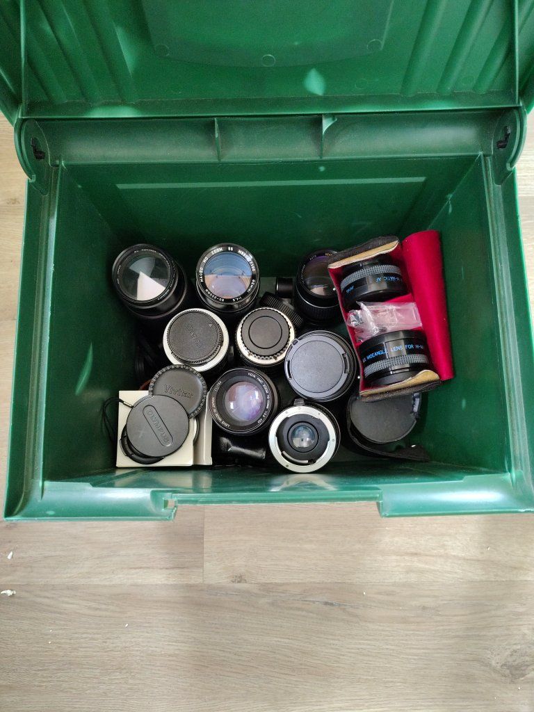 Lot of various camera lenses mostly FD and PK mounts