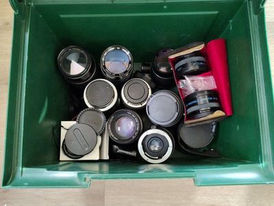 Lot of various camera lenses mostly FD and PK mounts