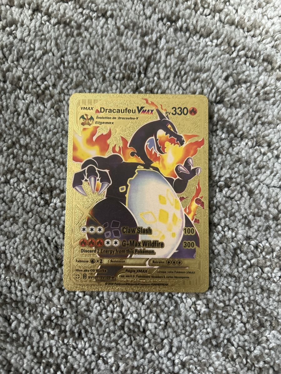 Dracaufeu VMAX (Charizard) Gold French Pokemon Card SV107