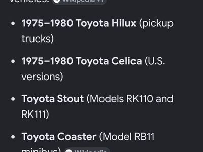 1978 Toyota 20R 4 cylinder engine, auto transmission donor corona car parts,race,hilux,pickup
