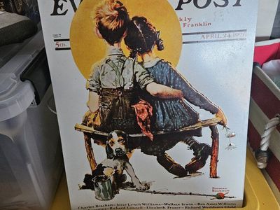 Norman Rockwell The Saturday Evening Post Metal Embossed Sign April 24 1926