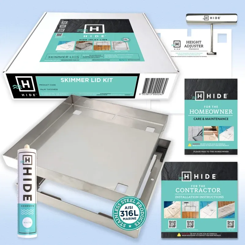 Unused HIDE 12″ Pool Skimmer Cover Kits – Box has water damage but brand new – $180 ea.