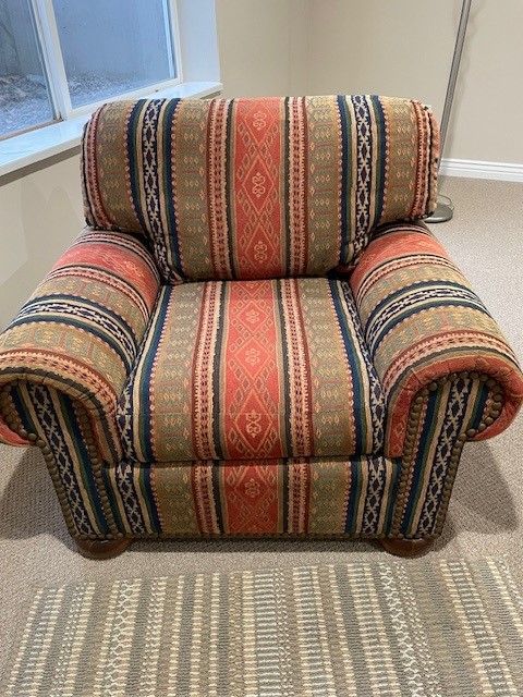 Southwest Pattern Overstuffed Armchair - New Condition, Vibrant Colors - I have 2 - $200 ea