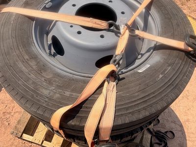 4x 245/70r19.5 8x225 wheels and 8x180 to 8x225 wheel adapters
