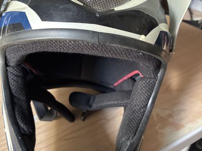 Used Full Face Bicycle Helmet - Blue/Black/White