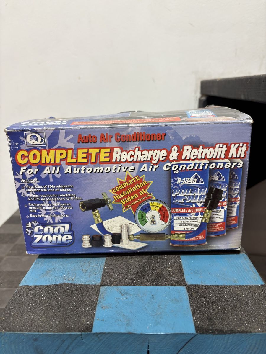 AC Recharge & Retrofit Kit | R-134a Polar Air Complete A/C Tune Up Kit with Pressure Gauge