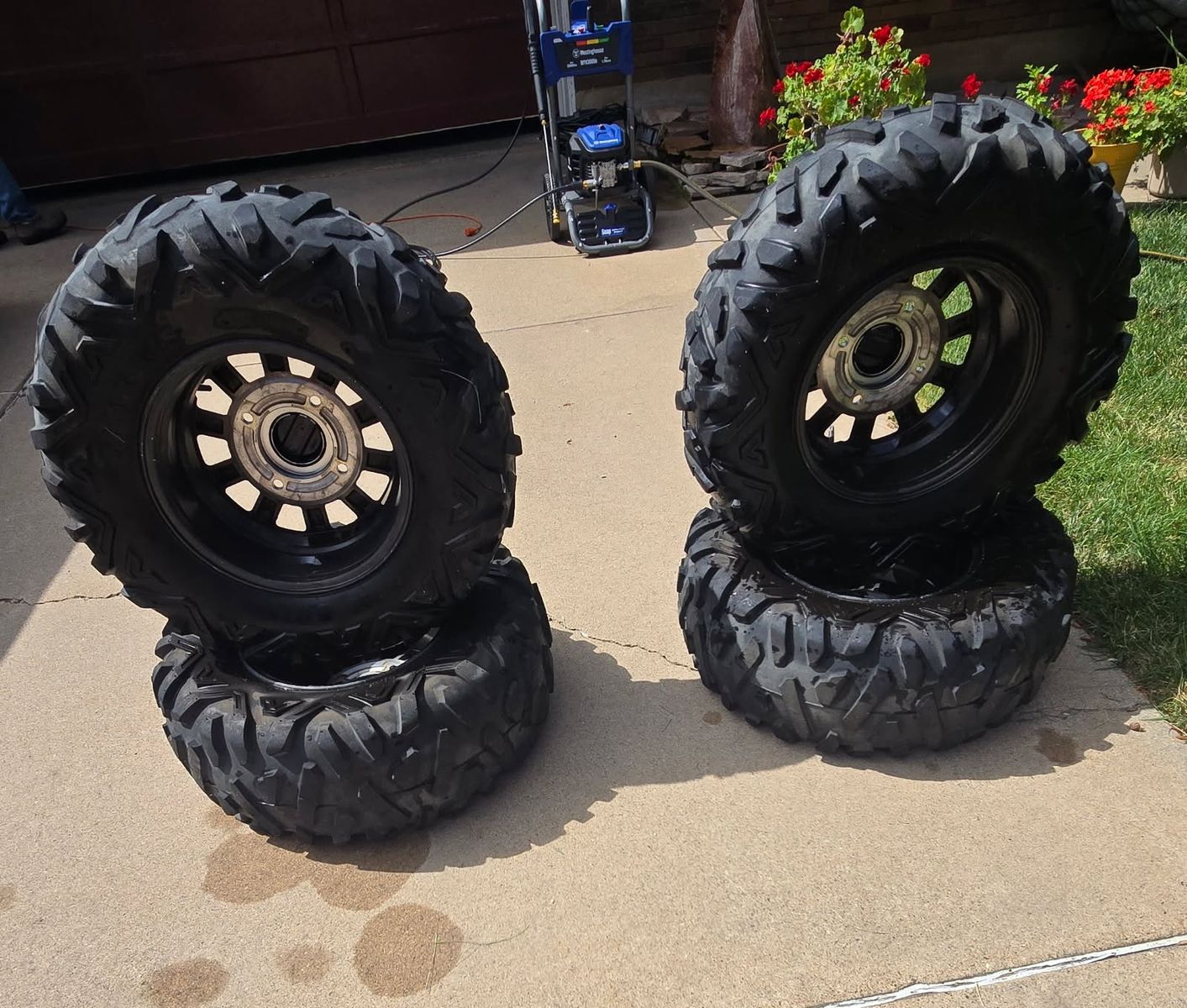 Set of 4 ATV/UTV Tires & Wheels - Off-Road Tread, Ready to Mount