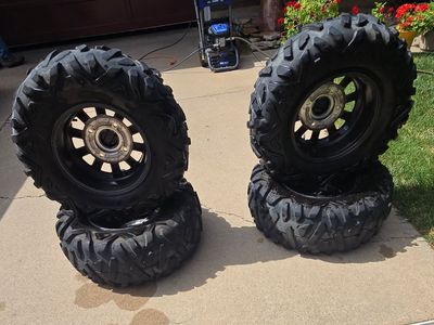 Set of 4 ATV/UTV Tires & Wheels - Off-Road Tread, Ready to Mount