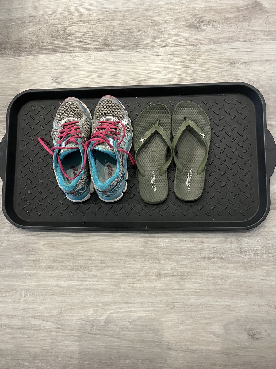 Black Heavy Duty Boot Tray Shoe Mat - All Weather Utility Tray, Indoor/Outdoor Use