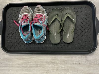 Black Heavy Duty Boot Tray Shoe Mat - All Weather Utility Tray, Indoor/Outdoor Use