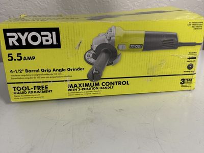Brand New RYOBI 5.5 Amp 4-1/2" Barrel Grip Angle Grinder (AG4031G)