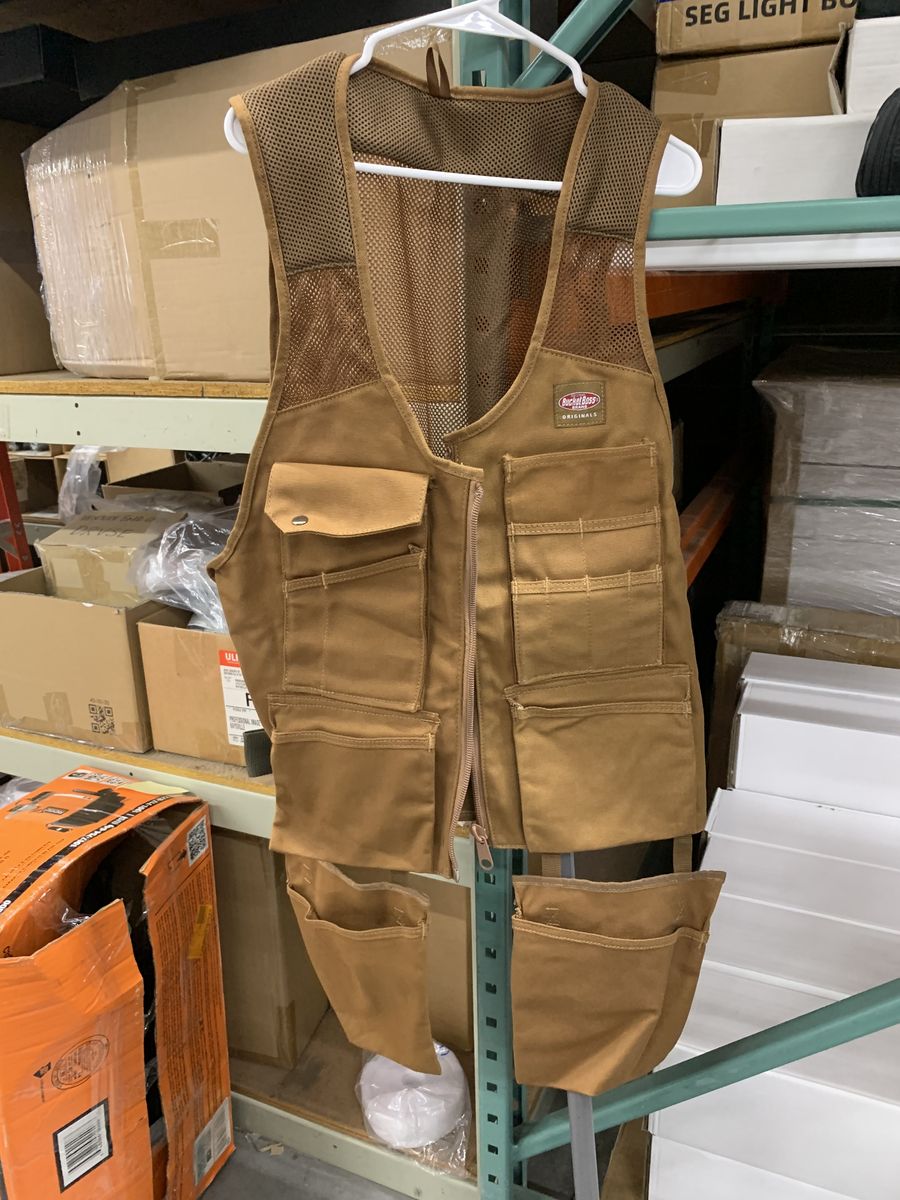 BUCKET BOSS 14-Pocket Canvas Tool Work Apron (Large/Extra-Large)