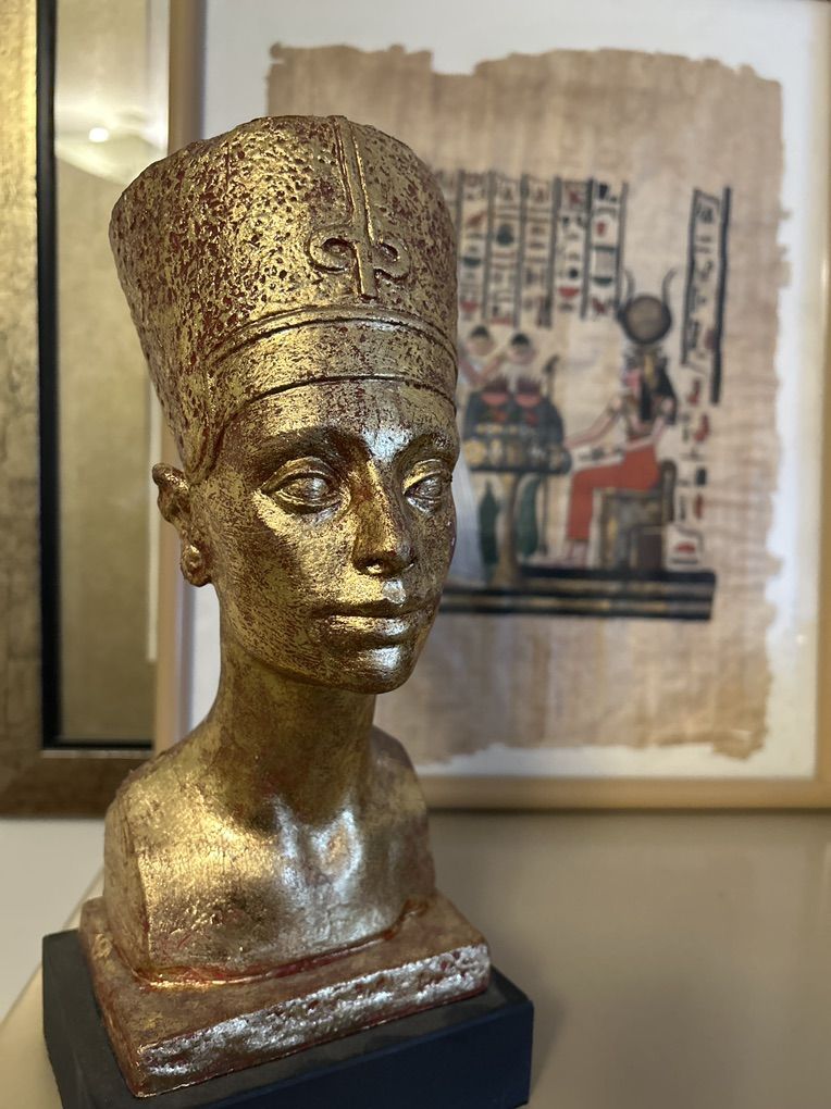 Gold Leaf Bust Of Queen Nefertiti