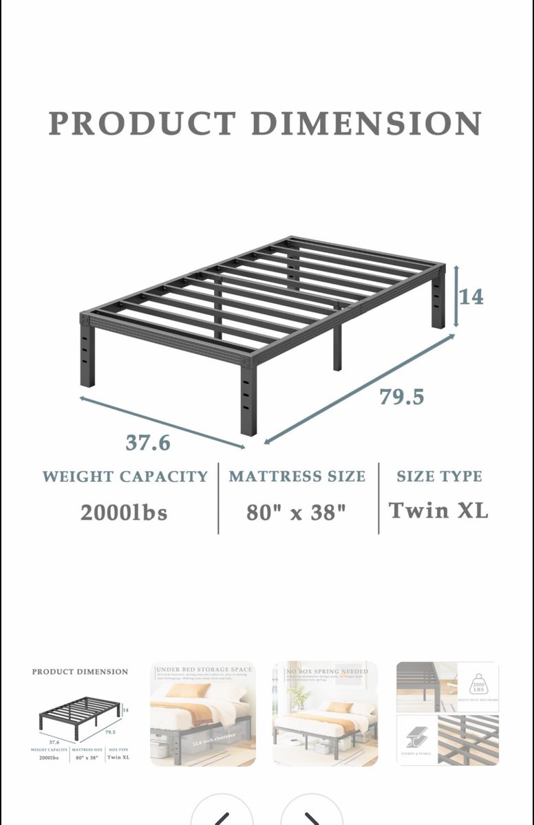 FSCHOS twin XL metal bed frame