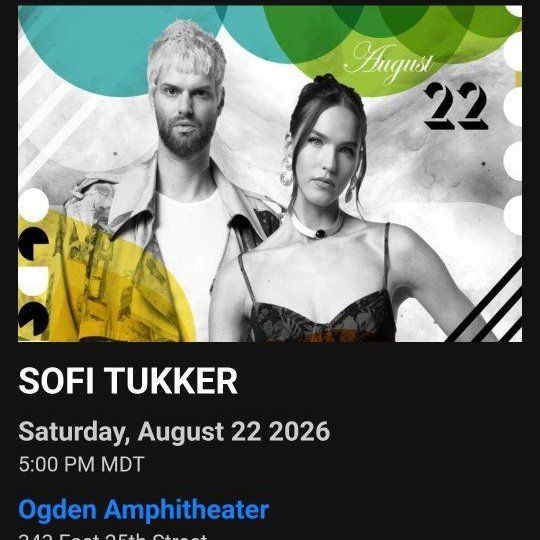 SOFI TUKKER Ticket - Saturday, August 22, 2026 - Ogden Amphitheater