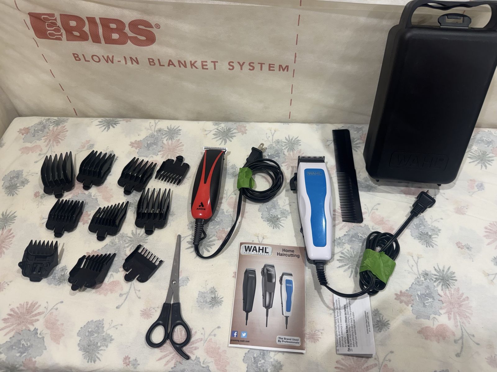 Wahl & Andis Hair Clipper and Trimmer Set with Guards and Storage Case
