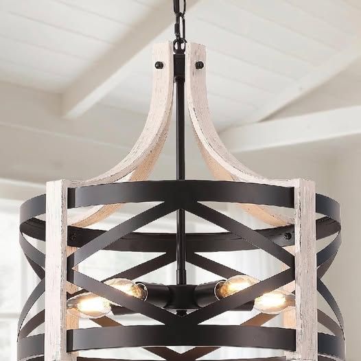 NEW Farmhouse 5 Light Chandelier | White Oak Finish | $100 Each or $180 for Both