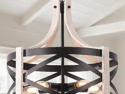 NEW Farmhouse 5 Light Chandelier | White Oak Finish | $100 Each or $180 for Both