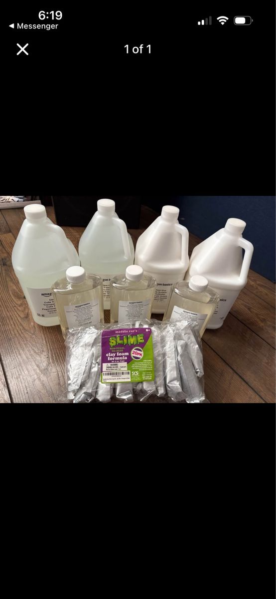 Slime Making Kit - 2 Gallon Clear Glue, 2 Gallons Regular Glue, 3 Activators, 10 Clay Foam Formula