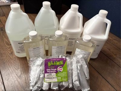 Slime Making Kit - 2 Gallon Clear Glue, 2 Gallons Regular Glue, 3 Activators, 10 Clay Foam Formula