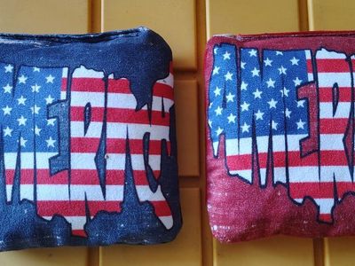 SET OF EIGHT AMERICA CORNHOLE TOSSING BAGS NEW