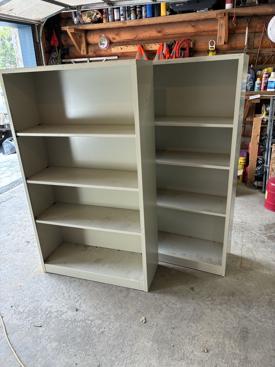 Metal shelves