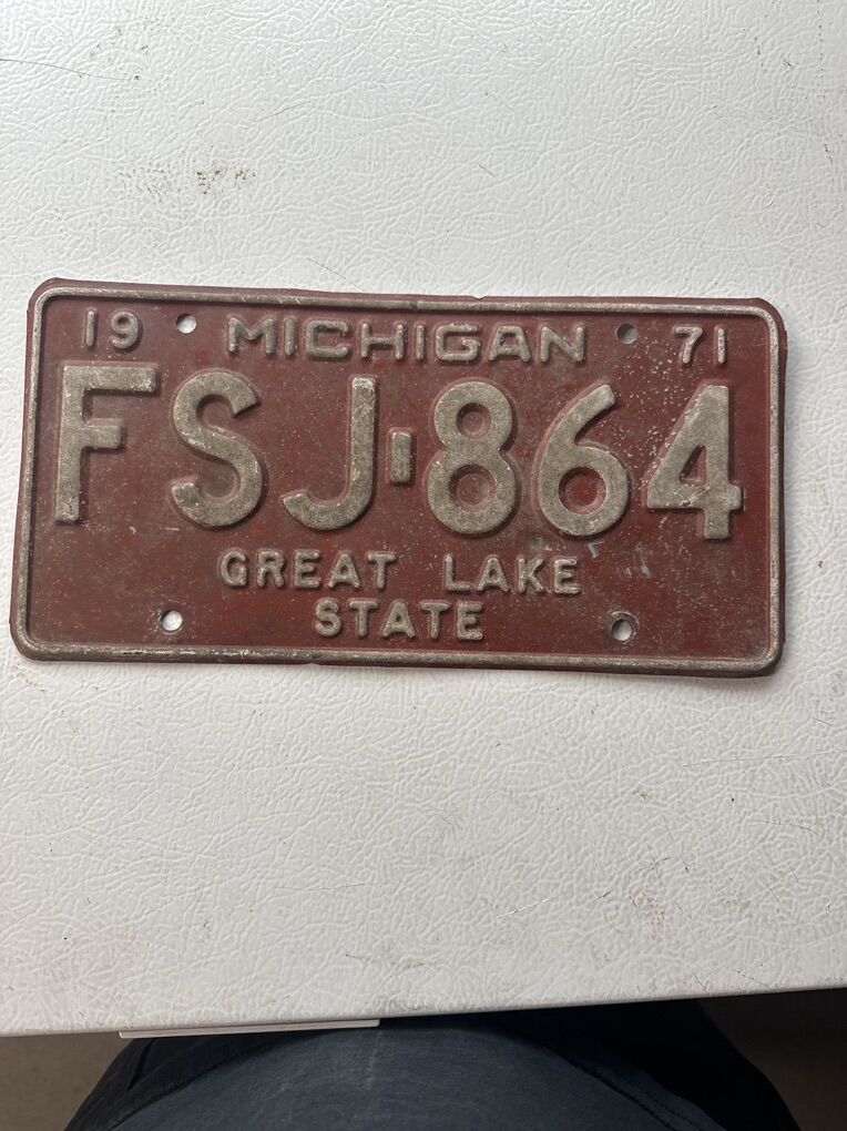 1971 Michigan License Plate